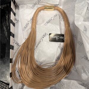 Sara Campbell Layered Leather Rope Collar Necklace